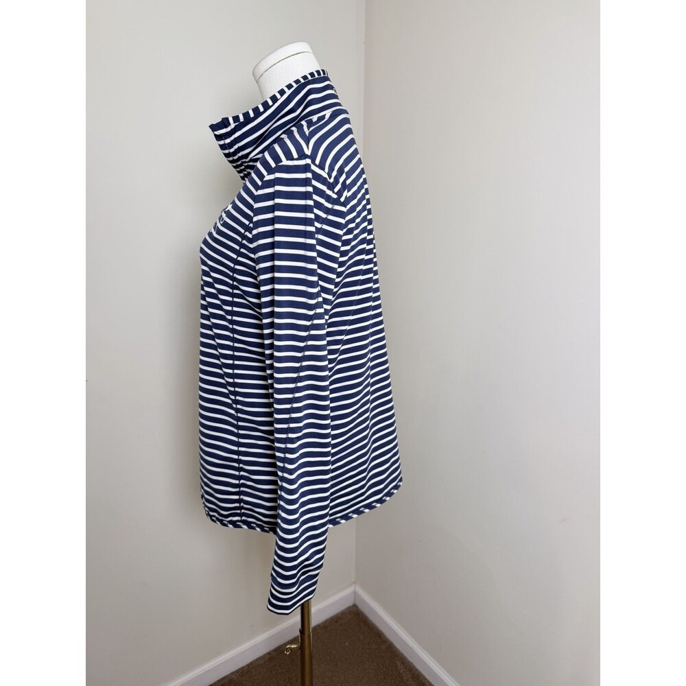 Vineyard Vines Sankaty Shep Shirt Women’s Small Navy White Striped Quarter Zip - Picture 6 of 14